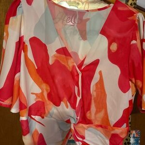Orange and White top